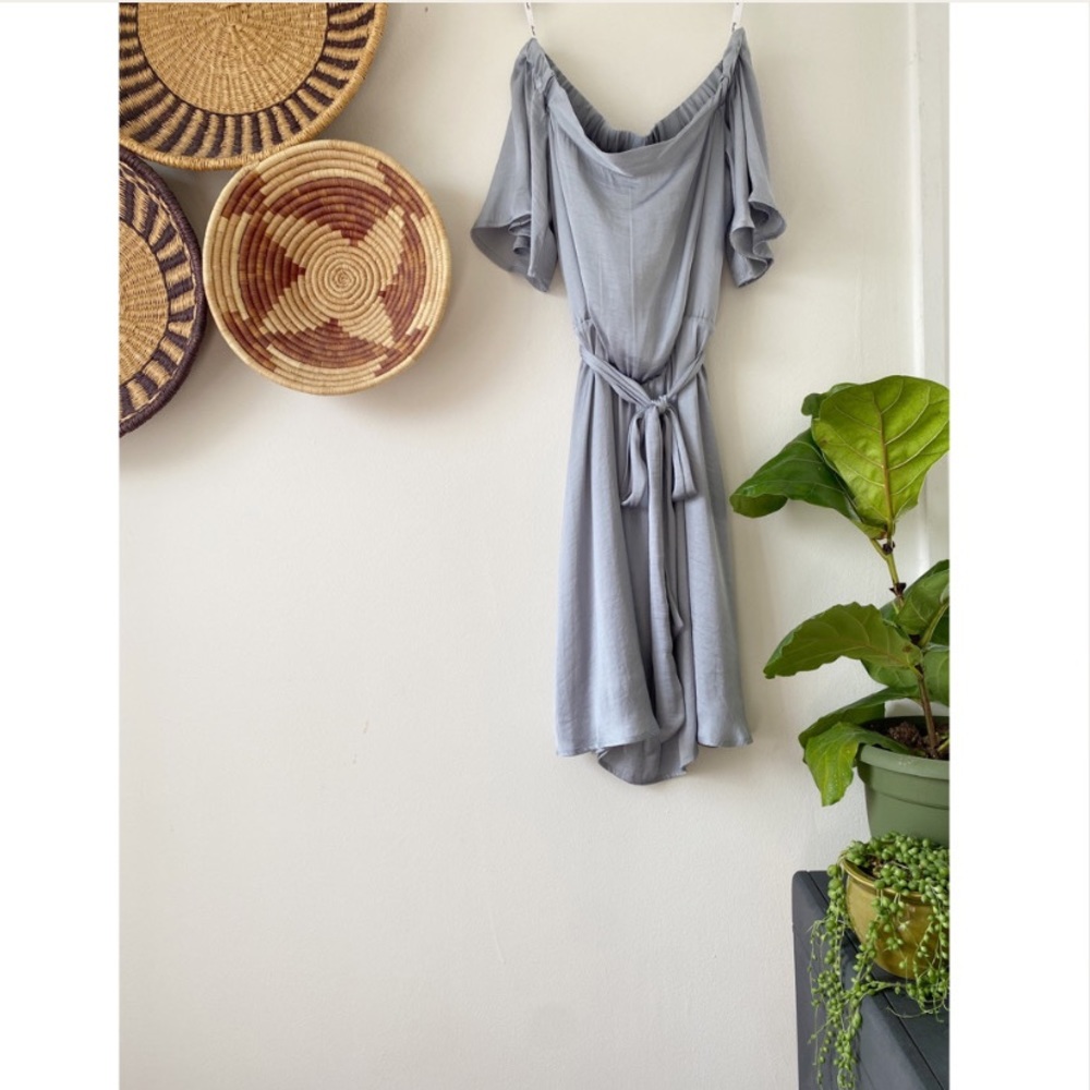 NWT Bardot Satin Off the Shoulder Dress